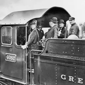 King George V and Queen Mary on Locomotive Print King George V and Queen Mary on Locomotive Print