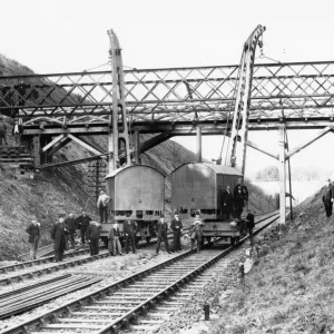Print of Footbridge at Saltford, c1900: Steam Crane Operation Print of Footbridge at Saltford, c1900: Steam Crane Operation