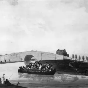 Firft Bridge Print: Grand Union Canal Scene Firft Bridge Print: Grand Union Canal Scene