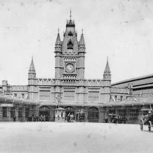 Print of Bristol Temple Meads Station Facade, circa 1900 Print of Bristol Temple Meads Station Facade, circa 1900