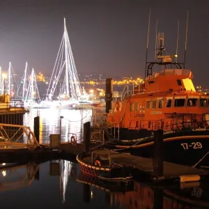 Falmouth severn class lifeboat Richard Cox Scott at night