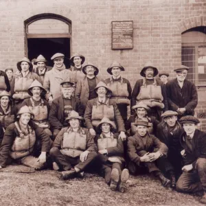 Group shot of the Rhoscolyn lifeboat crew. Top row L-R: Dick Jon