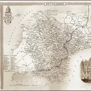 1840s Victorian Map of Devon