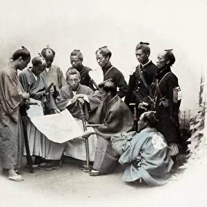 1860s Japan - portrait of a group of southern officers Felice or Felix Beato