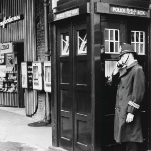 Vintage London Police Public Call Box Print Vintage London Police Public Call Box Print