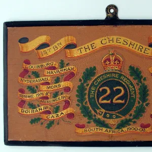 1st Battalion Cheshire Regiments regimental drum