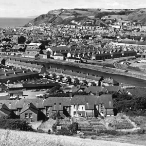 Aberystwyth Overview Print, Wales, 1960s Aberystwyth Overview Print, Wales, 1960s