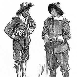 Actors in the roles of Cavalier and Roundhead
