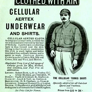 Advert for Aertex Cellular Underwear and Shirts
