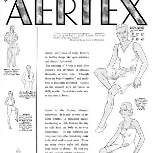 Advert for Aertex men and womens underwear 1933