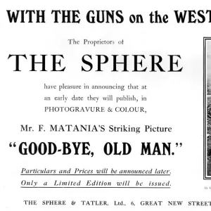 Ad for Goodbye, Old Man by Matania, WW1