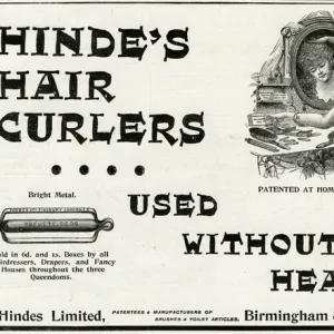 Advert for Hindes Limited hair curler 1893