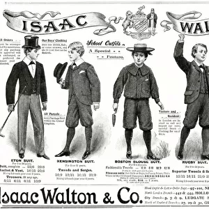 Advert for Isaac Walson school outfits 1897