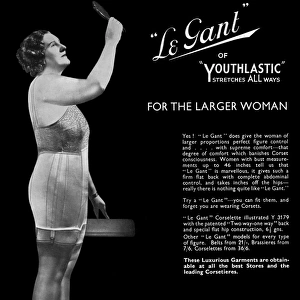 Advert for Le Gant corsets for the larger women 1936