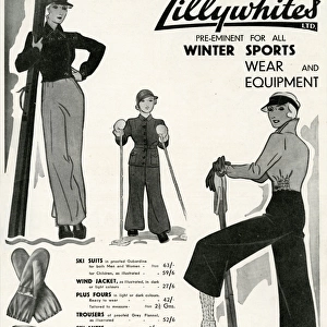 Advert for Lillywhites skiwear 1933