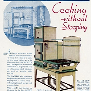 Advert for Main Mainstat gas cookers with no stooping