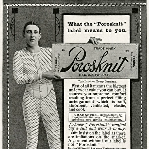 Advert for Porosknit underwear for men 1912