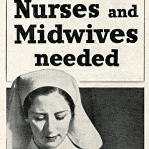 Advert for recruitment of nurses and midwives 1943