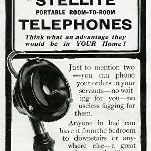 Advert for Stellite portable room to room telephone 1905