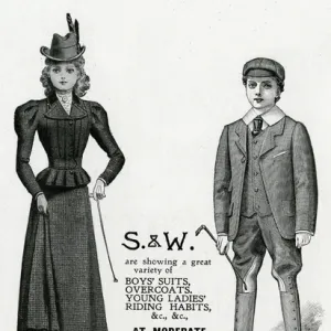 Advert for Swears - Wells childrens riding clothing 1898