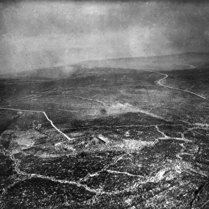Aerial photograph of area around Fort Vaux, France, WW1