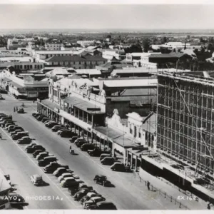 Aerial view of Abercorn Street, Bulawayo, Rhodesia