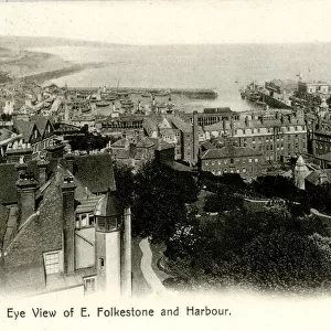 Aerial view of East Folkestone and harbour, Kent