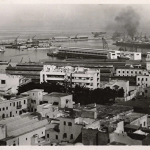 Aerial view of the port, Casablanca, Morocco