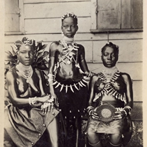 African women and girl in native dress