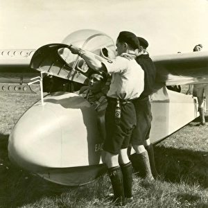 Air Scouts preparing a glider