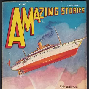 Amazing Stories scfi magazine cover, Bermuda Triangle