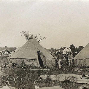 American cavalry soldiers camping, USA