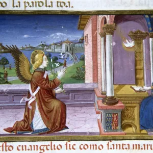 Annunciation of the Archangel Gabriel to Mary. Codex of Pred