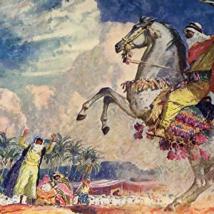 Arab man on white horse Date: 1941