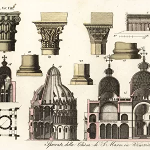 Architectural details of St. Marks Basilica Venice, 1823