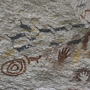 Argentina. Cave of the Hands. Cave paintings