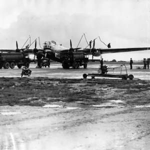 Avro Lincoln being refuelled at Blackbush