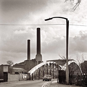 Barton Bridge and chimneys of Barton Power Station, Eccles