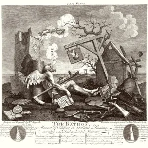 A print of The Bathos, a complex allegorical image A print of The Bathos, a complex allegorical image