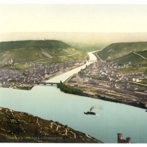 Bingen and the bridge, the Rhine, Germany