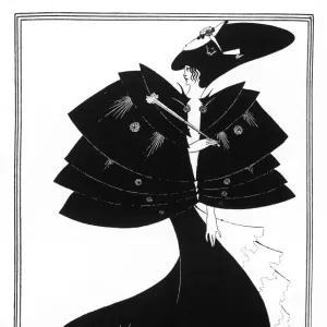 Framed Print of Aubrey Beardsley's The Black Cape Print, 1894