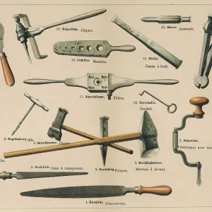 Blacksmith Tools Print 1875 Blacksmith Tools Print 1875