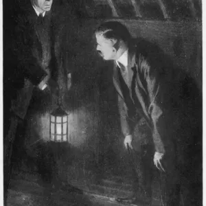 Sherlock Holmes Examines Footprints in Print
