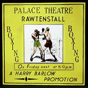 Boxing cinema advertisement, Rawtenstall, 1940s