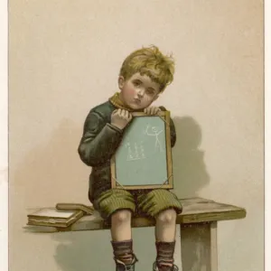 Boy with Slate Kept In