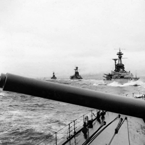 British ships during the Battle of Jutland, WW1