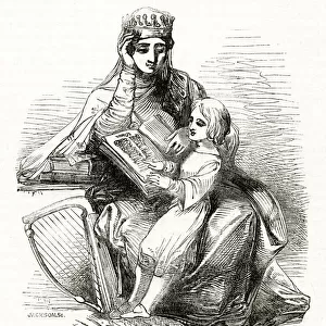 The British Valhalla -- King Alfred reading to his mother