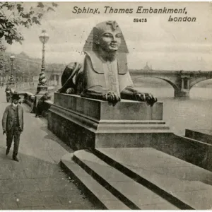 Bronze Sphinx on the Thames Embankment, London