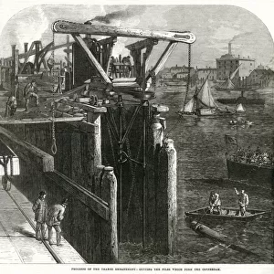 Building a Cofferdam, Thames Embankment Improvements 1866