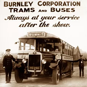 Burnley Cinema bus advertisement probably 1940s